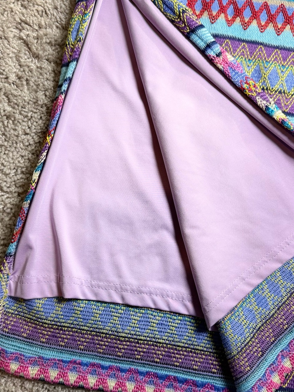 Multicolor Striped Zigzag Midi Tank Dress - Purple Accent - Picture 4 of 6